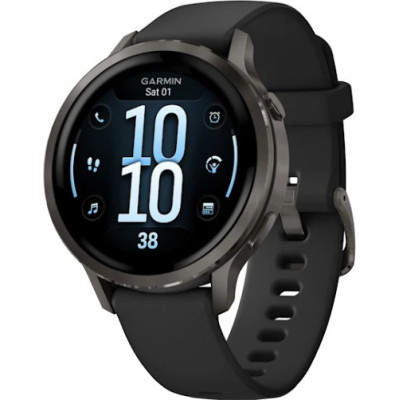 Смарт-годинник Garmin Venu 4 41 mm Слатий з чорним Silicone Band (010-03013-02)