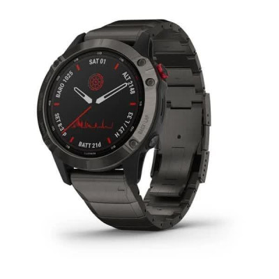 Смарт-годинник Garmin Fenix 6 Pro Solar Titanium Carbon Gray Dlc With Titanium Dlc Band (010-02410-23/22)