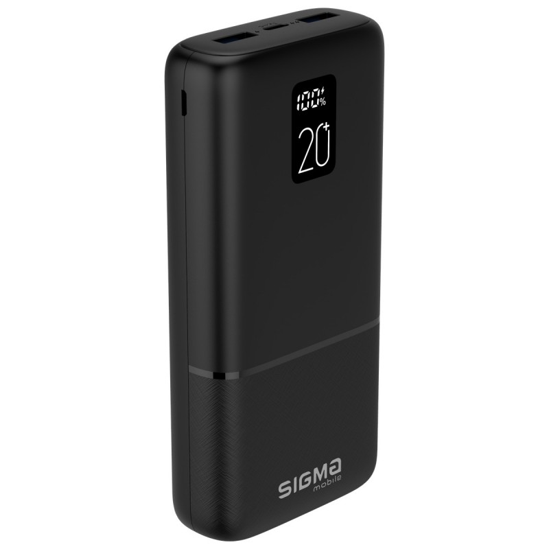 Зовнішній акумулятор (Power Bank) Sigma mobile X-power SI20A2QL 20000mAh Type-C PD20W QC22,5W Black (4827798423813)