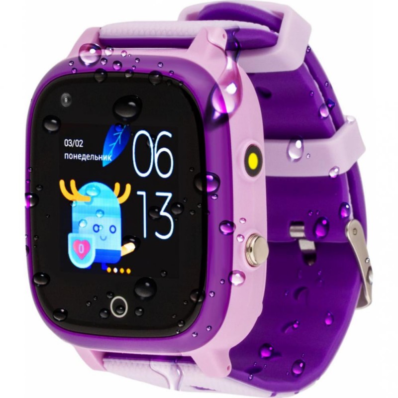 Дитячий розумний годинник AmiGo GO005 4G WIFI Thermometer Purple