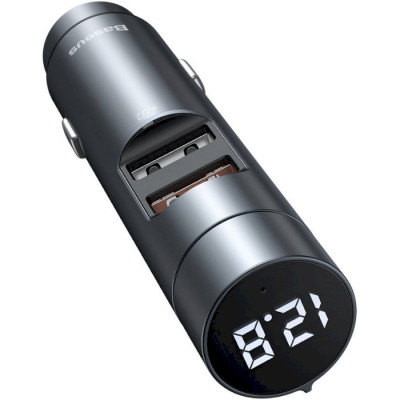 FM-трансмітер Baseus Energy Column Car Wireless MP3 Charger Deep Gray (CCNLZ-C0G)