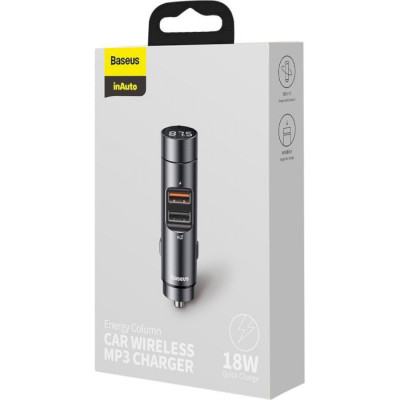 FM-трансмітер Baseus Energy Column Car Wireless MP3 Charger Deep Gray (CCNLZ-C0G)