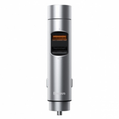 FM-трансмітер Baseus Energy Column Car Wireless MP3 Charger (PPS Quick Charger-English) Silver (CCNLZ-C0S)