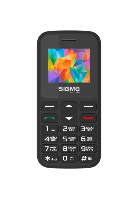 Мобільний телефон (бабушкофон) Sigma mobile Comfort 50 HIT Black