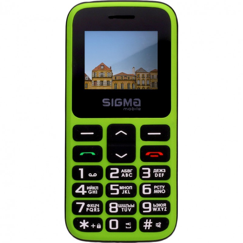 Мобільний телефон (бабушкофон) Sigma mobile Comfort 50 HIT Black-Green