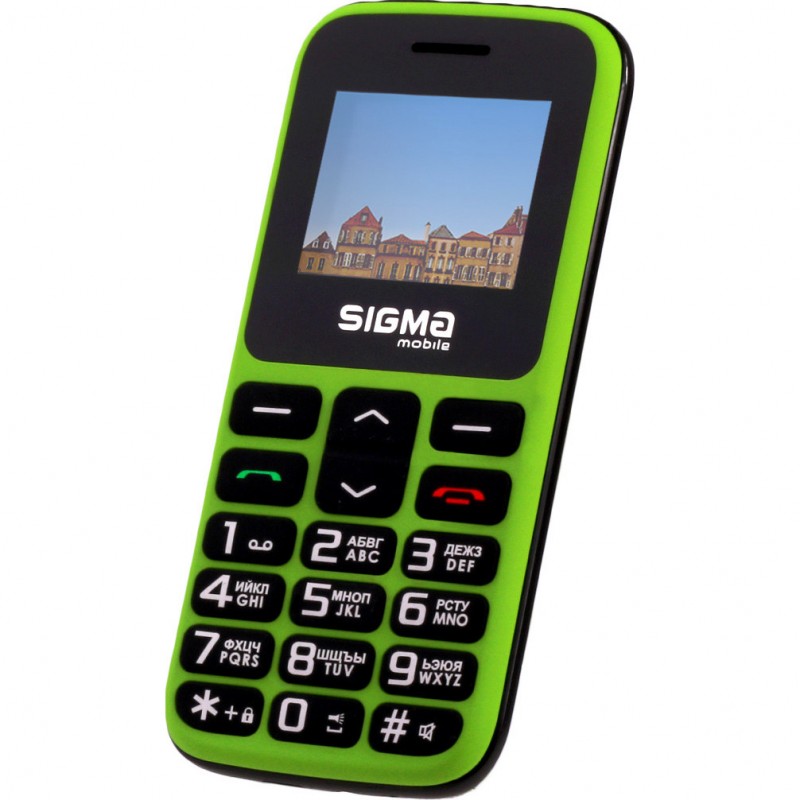 Мобільний телефон (бабушкофон) Sigma mobile Comfort 50 HIT Black-Green