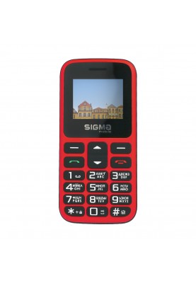 Мобільний телефон (бабушкофон) Sigma mobile Comfort 50 HIT Red