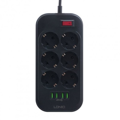 Мережевий подовжувач LDNIO SE6403 Black
