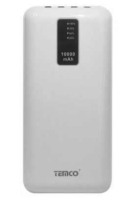 Зовнішній акумулятор (Power Bank) TEMCO PAL09-B 10000 mah 4 in 1 White