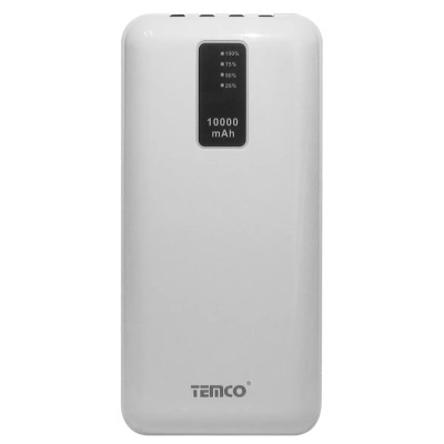 Зовнішній акумулятор (Power Bank) TEMCO PAL09-B 10000 mah 4 in 1 White