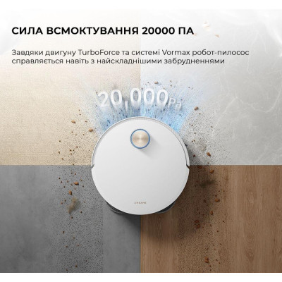 Робот-пилосос з вологим прибиранням Dreame X50 Ultra White (RLX85CE-6-Wh)