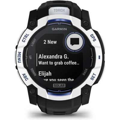 Смарт-годинник Garmin Instinct 3 50mm Solar Whitestone with Black Band (010-02935-03)