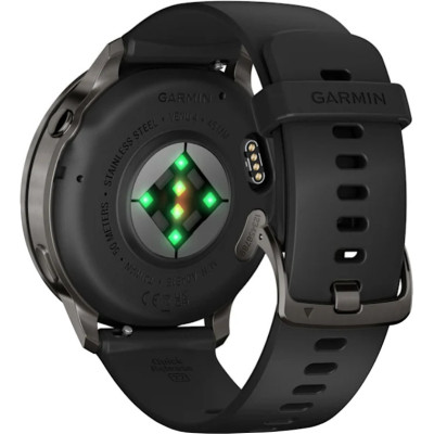 Смарт-годинник Garmin Venu 4 45 mm Slate with Black Silicone Band (010-03014-00)