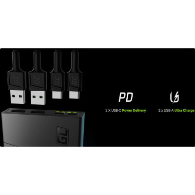 Зовнішній акумулятор (павербанк) Green Cell PowerPlay10S 10000мАг PD QC 18W (PBGC02S)