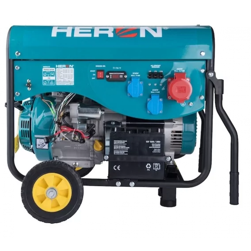 Генератор газо-бензиновий Heron LPG+NG 5,5 кВт-400В, 2х2,0 кВт-230В (8896319)