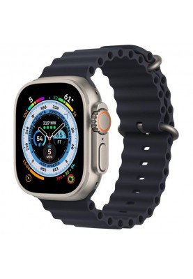 Смарт-годинник Apple Watch Ultra GPS + Cellular 49mm Titanium Case with Midnight Ocean Band (MQET3/MQFK3)