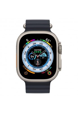 Смарт-годинник Apple Watch Ultra GPS + Cellular 49mm Titanium Case with Midnight Ocean Band (MQET3/MQFK3)