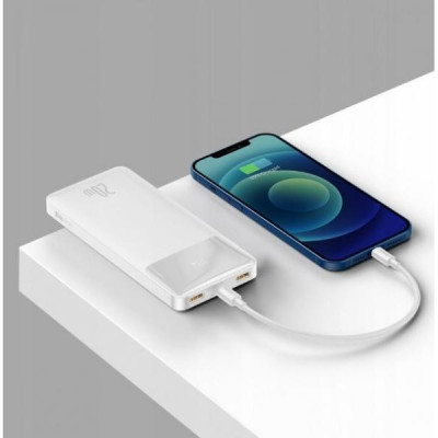 Зовнішній акумулятор (павербанк) Baseus Bipow Digital Display 20W 10000mAh white (PPDML-L02)