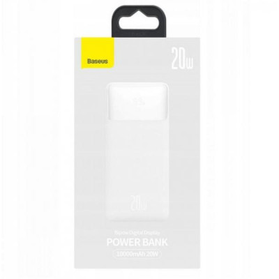 Зовнішній акумулятор (павербанк) Baseus Bipow Digital Display 20W 10000mAh white (PPDML-L02)