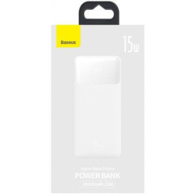 Зовнішній акумулятор (павербанк) Baseus Bipow Digital Display Powerbank 15W 30000mAh White (PPBD050202)