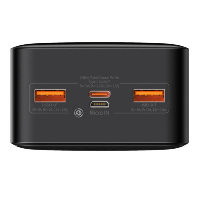 Зовнішній акумулятор (павербанк) Baseus Bipow Digital Display Powerbank 20W 30000mAh Black (PPBD050401)
