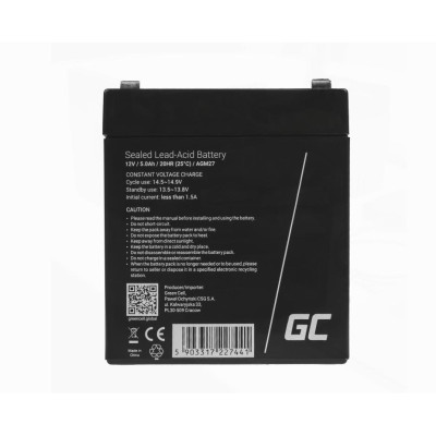 Акумулятор для ДБЖ Green Cell AGM27 12V 5AH Акумулятор для ДБЖ Green Cell AGM27 12V 5AH
