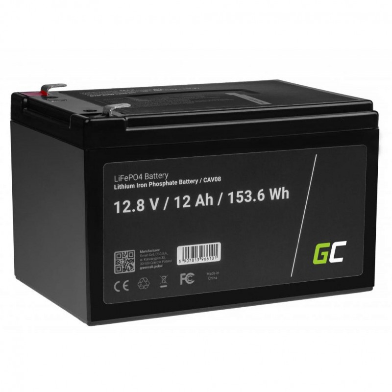 Акумулятор для ДБЖ Green Cell CAV08 LiFePO4 12.8V 12Ah 153.6Wh