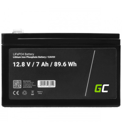 Акумулятор для ДБЖ Green Cell CAV09 LiFePO4 12.8V 7Ah 89.6Wh
