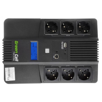 Лінійно-інтерактивний ДБЖ Green Cell UPS06 (600VA/360W)