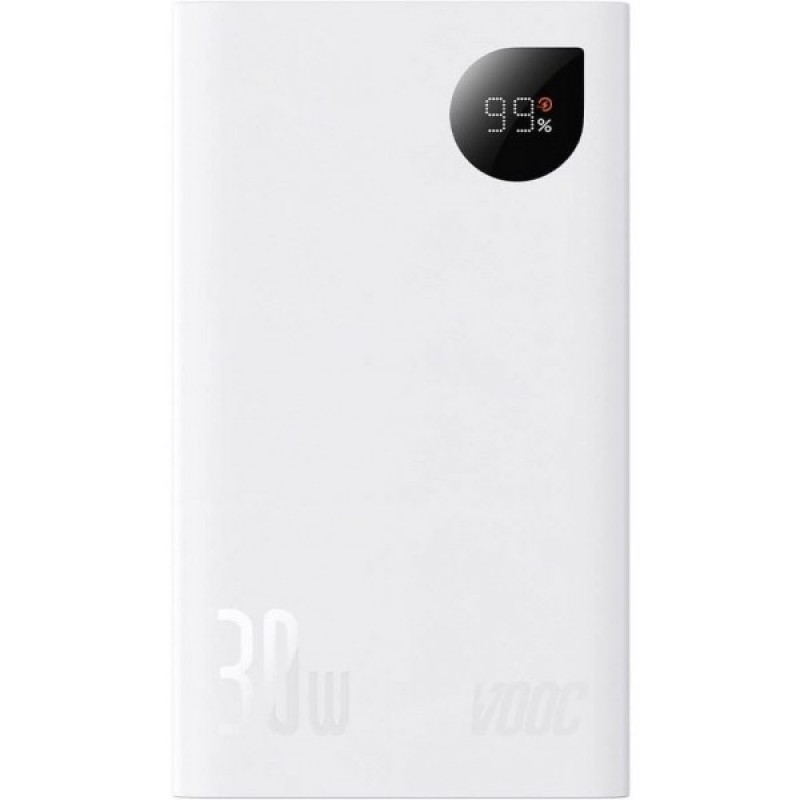 Зовнішній акумулятор (Power Bank) Baseus Adaman 2 Digital Display 20000 mAh 30W White (PPAD050002)