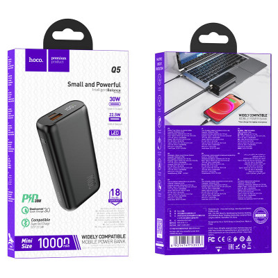 Зовнішній акумулятор (Power Bank) Hoco Q5 Aegis 10000mAh 30W Black