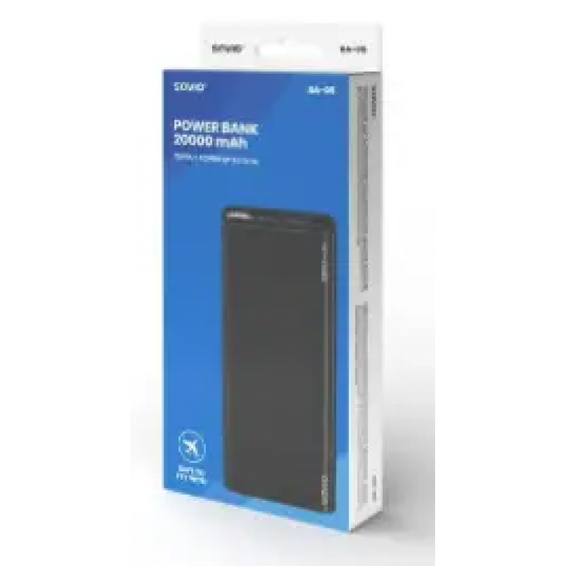 Зовнішній акумулятор (павербанк) Savio BA-05 20000 mAh PD, QC/20W black (SAVBA-05)