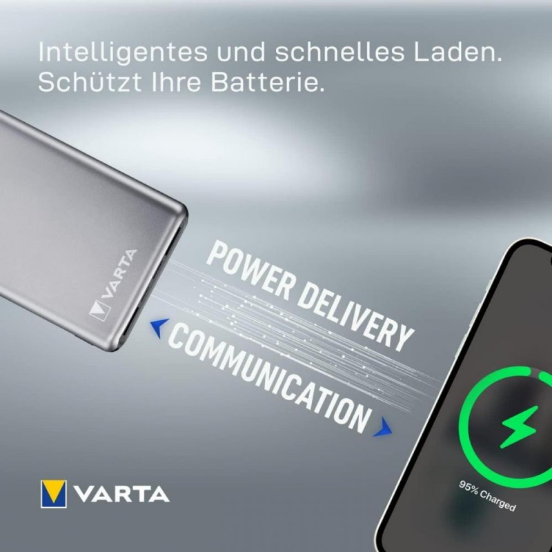 Зовнішній акумулятор Varta Power Bank Fast Energy 15000 mAh Silver (57982)