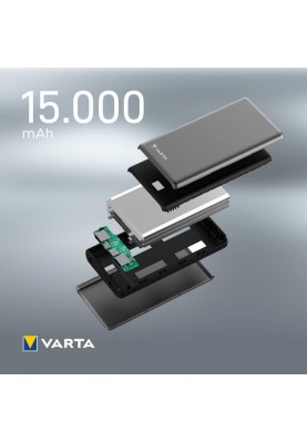 Зовнішній акумулятор Varta Power Bank Fast Energy 15000 mAh Silver (57982)