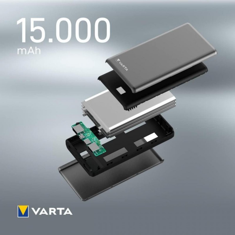 Зовнішній акумулятор Varta Power Bank Fast Energy 15000 mAh Silver (57982)