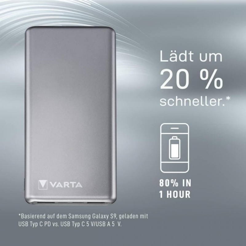 Зовнішній акумулятор Varta Power Bank Fast Energy 15000 mAh Silver (57982)