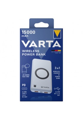 Зовнішній акумулятор (павербанк) Varta Wireless Power Bank 15000 mAh (57908)