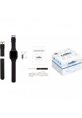 Дитячий розумний годинник AmiGo GO004 Splashproof Camera+LED Black