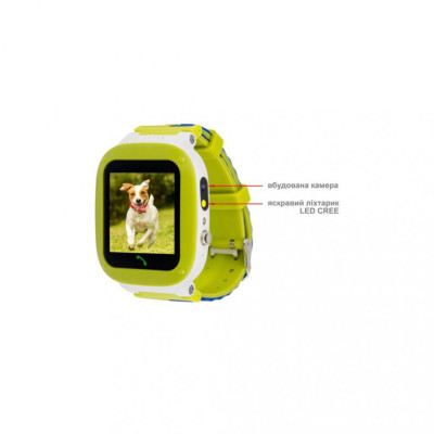 Дитячий розумний годинник AmiGo GO004 Splashproof Camera+LED Green