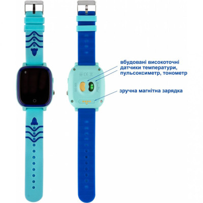 Дитячий розумний годинник AmiGo GO005 4G WIFI Thermometer Blue