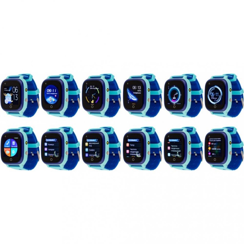 Дитячий розумний годинник AmiGo GO005 4G WIFI Thermometer Blue