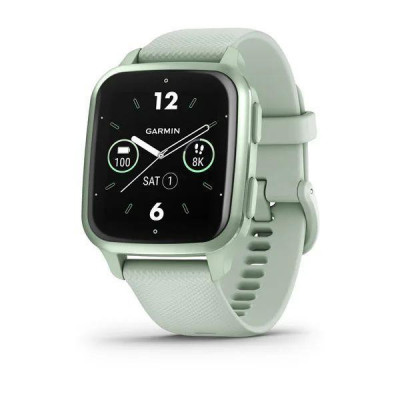 Смарт-годинник Garmin Venu Sq 2 Металевий Mint Aluminum Bezel з Cool Mint Case and Silicone Band (010-02701-02/12)
