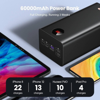 Зовнішній акумулятор (павербанк) Romoss PEA60 60000mAh Black