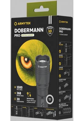 Ліхтар тактичний Armytek Dobermann Magnet USB White (F07501C)
