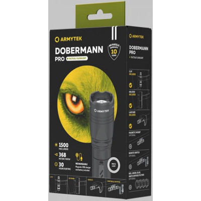 Ліхтар тактичний Armytek Dobermann Magnet USB White (F07501C) Ліхтар тактичний Armytek Dobermann Magnet USB White (F07501C)