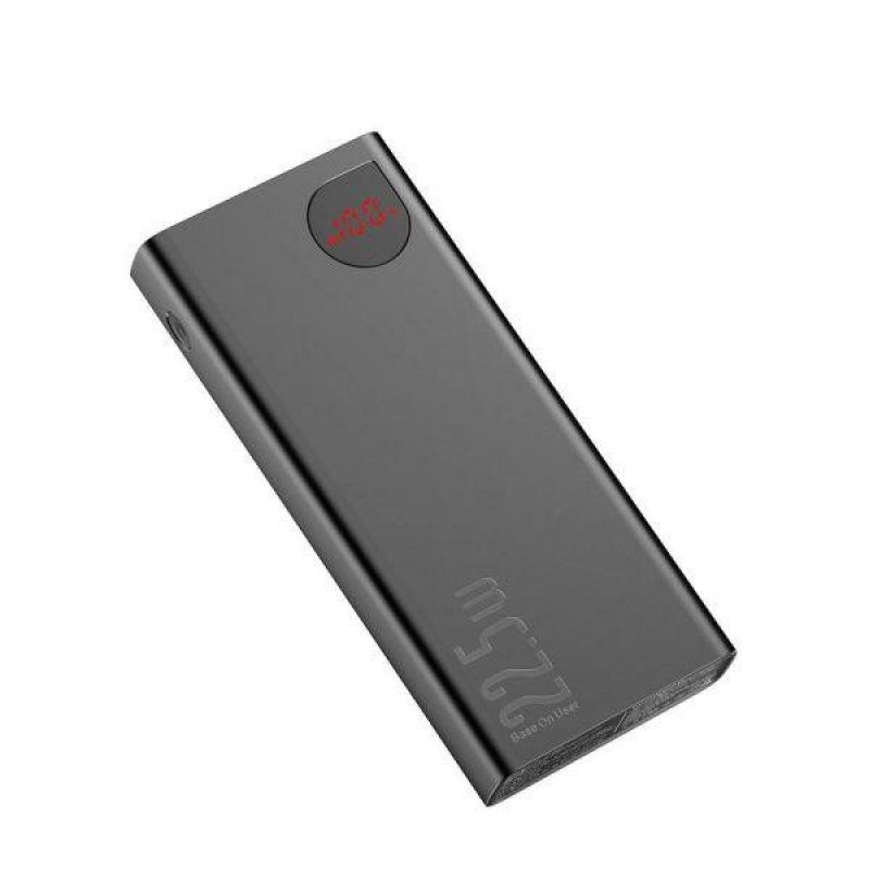 Зовнішній акумулятор (павербанк) Baseus Adaman Metal Digital 20000mAh 22.5W 2021 Editon Black (PPAD000101, PPADM20S)