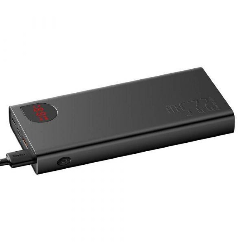 Зовнішній акумулятор (павербанк) Baseus Adaman Metal Digital 20000mAh 22.5W 2021 Editon Black (PPAD000101, PPADM20S)