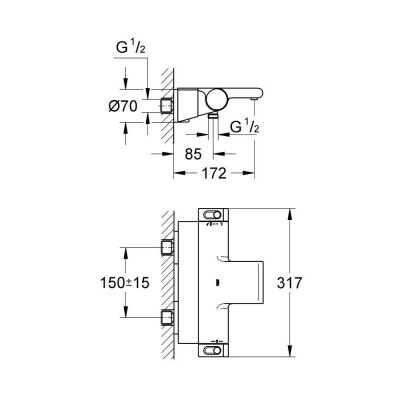 Змішувач для ванни GROHE Grohtherm 2000 34464001