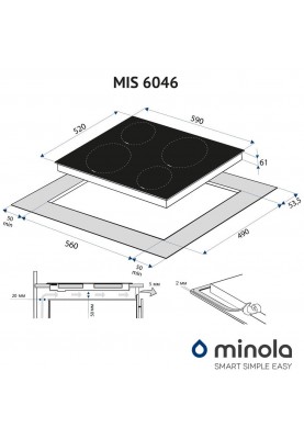 Варильна поверхня електрична Minola MIS 6046 KBL