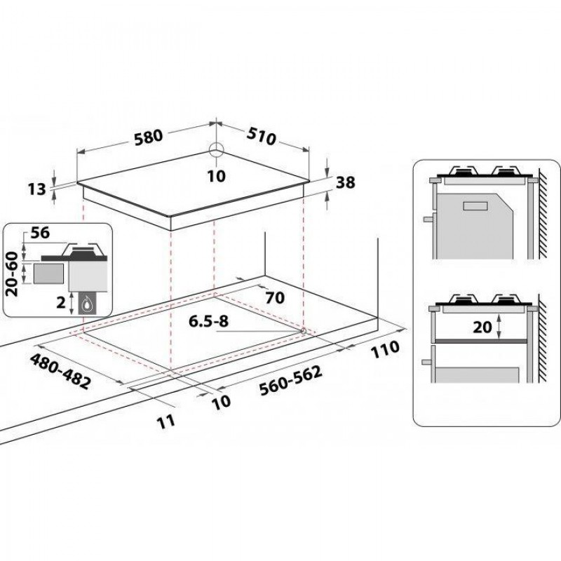 Варильна поверхня газова Hotpoint-Ariston PPH60GDFIX